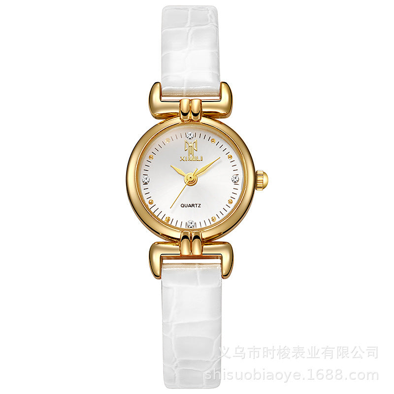 Reloj de cuarzo vintage para mujer con esfera pequeña