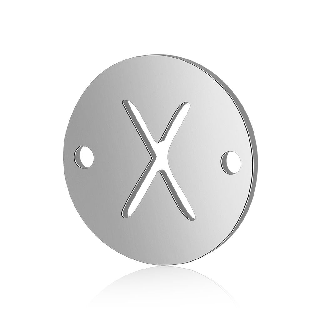 20 pcs/package steel color 26 letters titanium steel fittings