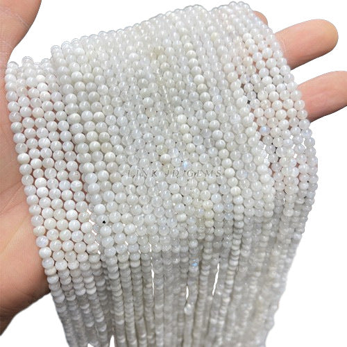 3Mm Natural Blue Moonstone Loose Beads