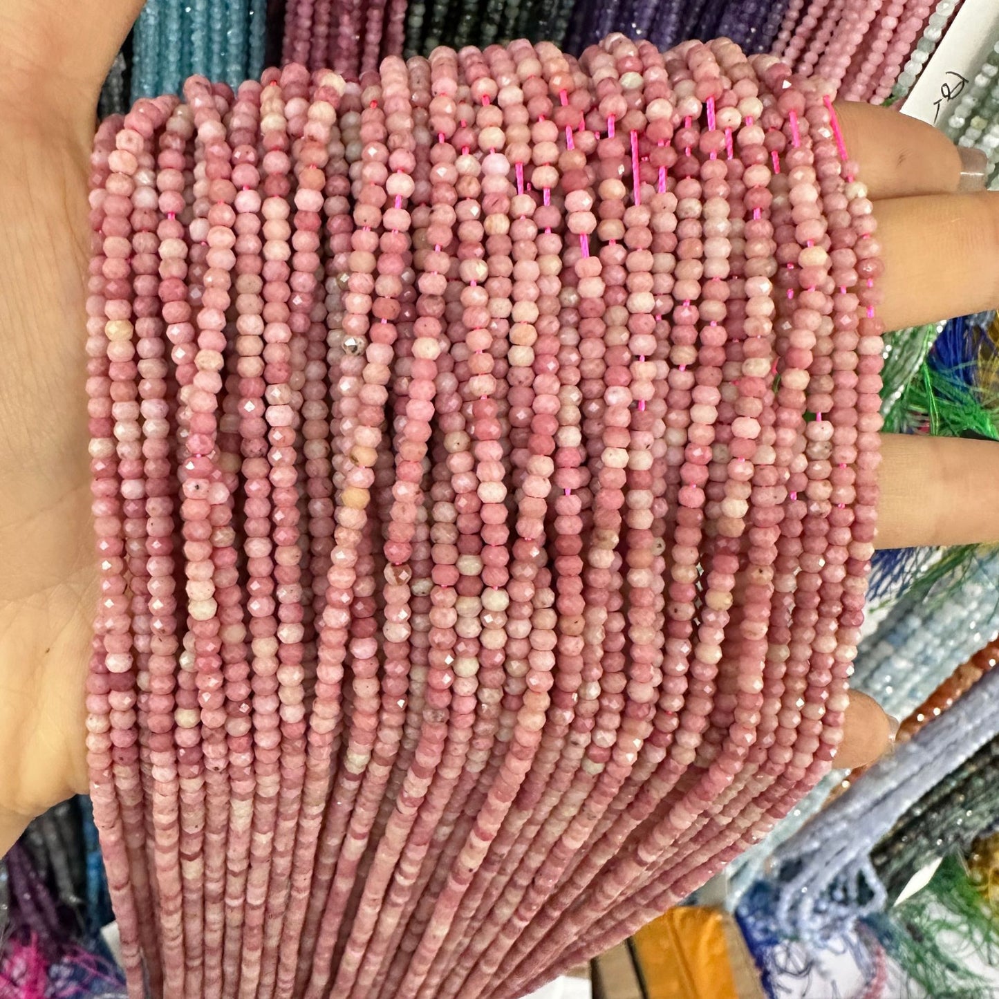 2*3MM abacus cut natural stone faceted loose beads