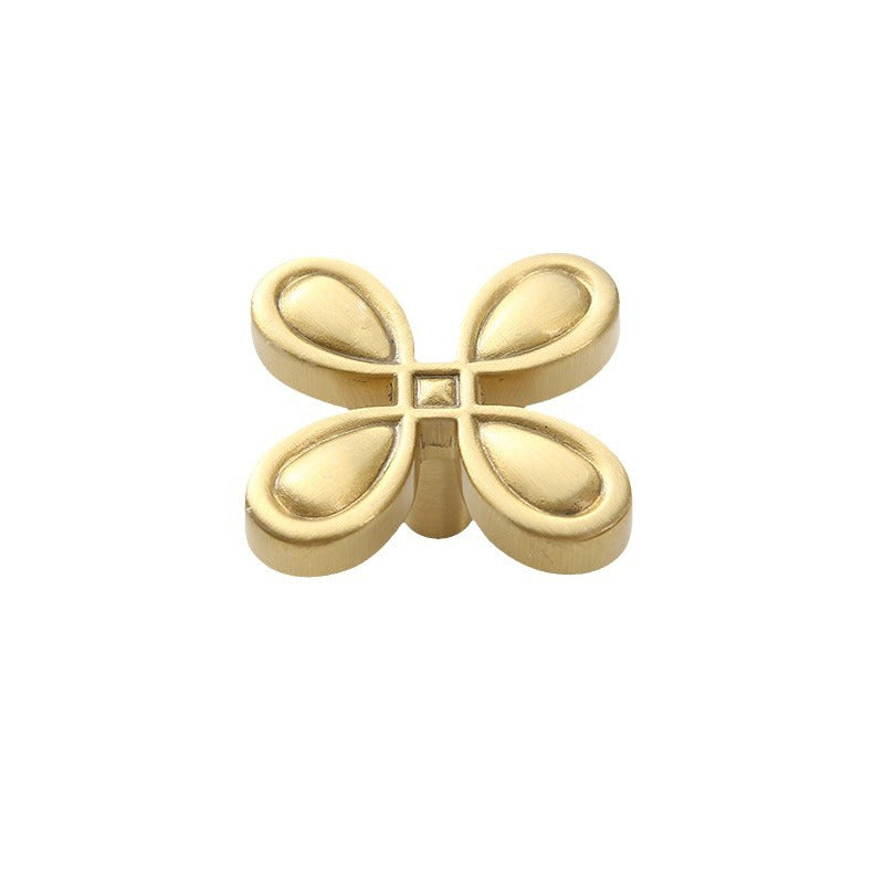 Four-leaf clover brass handle, hardware furniture