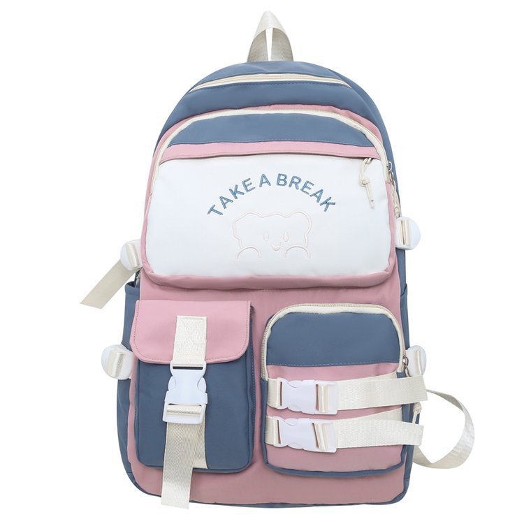 Contrasting color backpack travel backpack