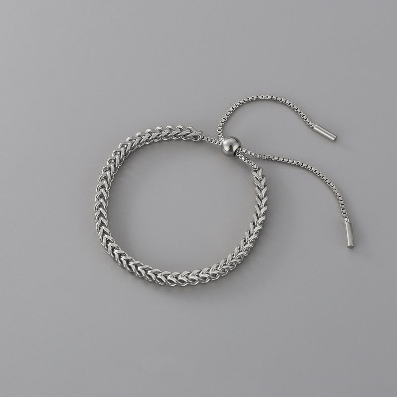 Women's Titanium Steel Adjustable Keel Chain Bracelet (Minimal Geometric)