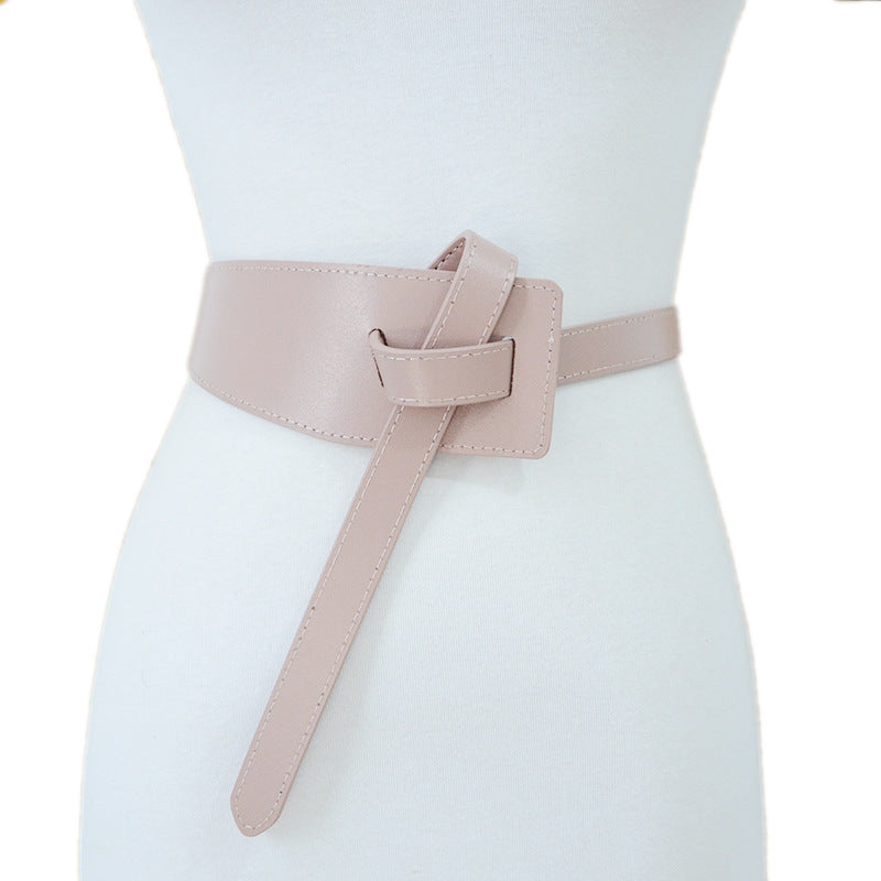 Double layer real cowhide wide waist seal