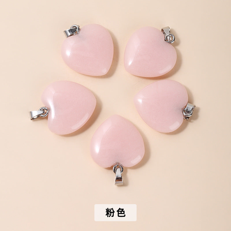 20Mm luminous stone heart pendant necklace