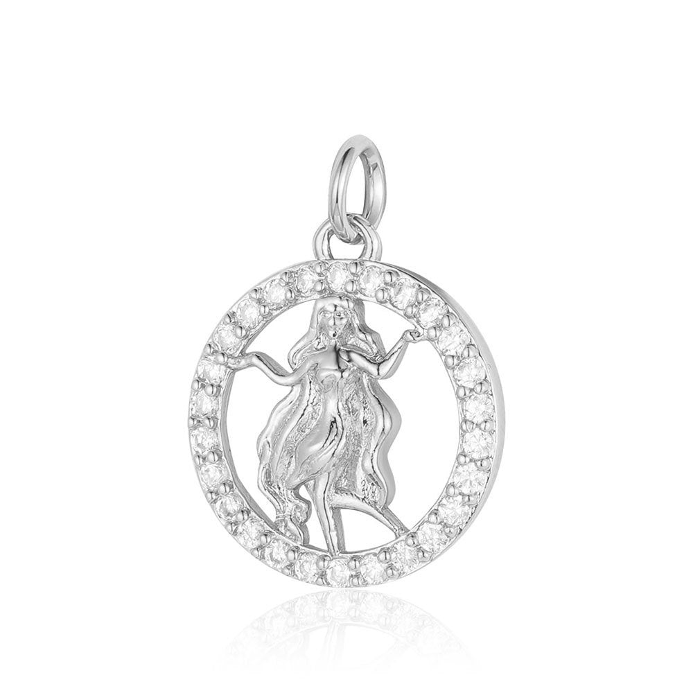 Twelve constellations copper zircon pendant DIY