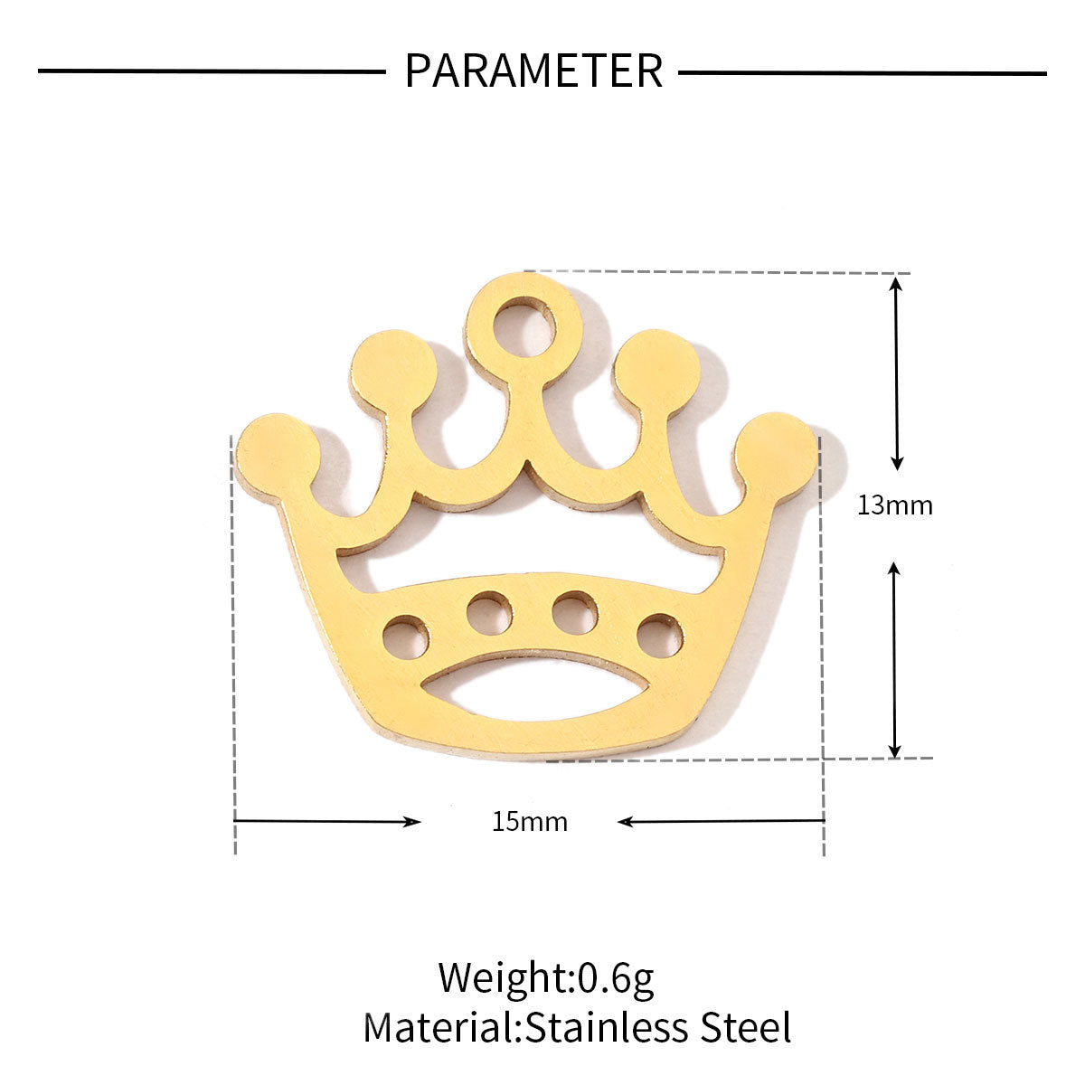 20 pcs/bag Flower Mountain Crown Titanium Steel Pendant