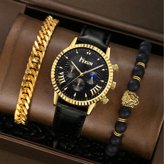 Watch Personalized Alloy Beaded Bracelet Set