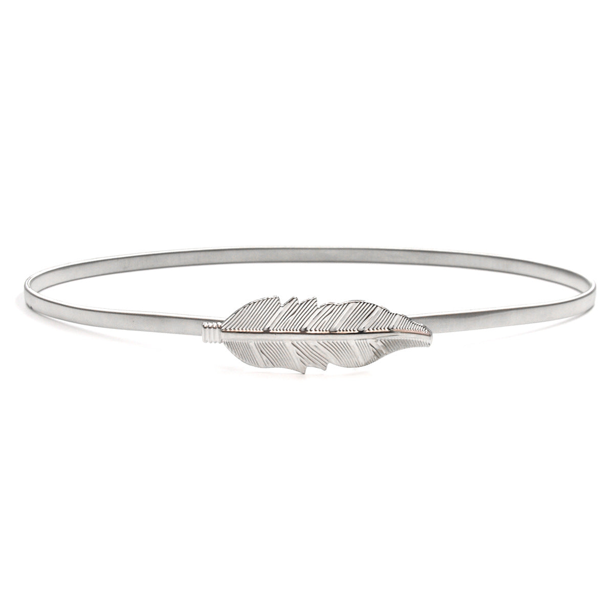 Silver chain round buckle belt