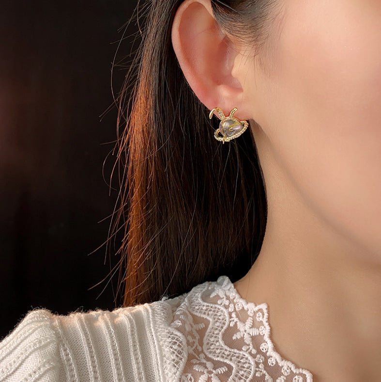 Pendientes de conejo premium para mujer primavera y verano