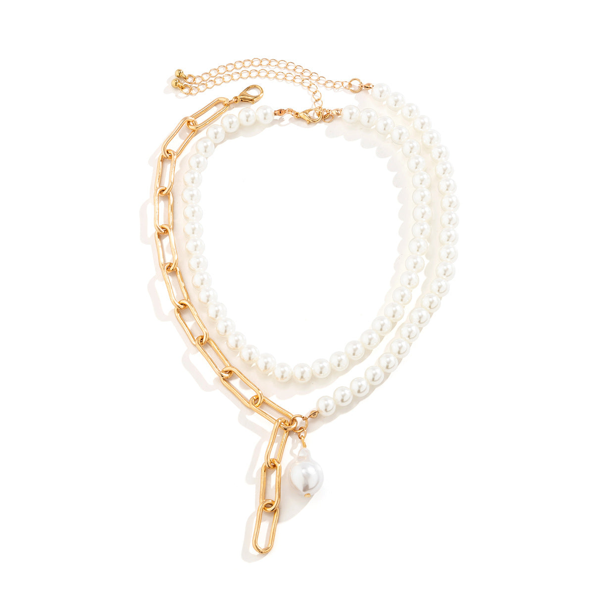 Simple Baroque imitation pearl necklace