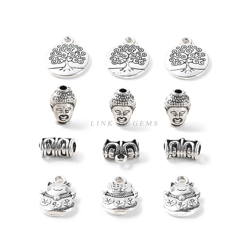 Pequeños accesorios colgantes de aleación de plata tibetana