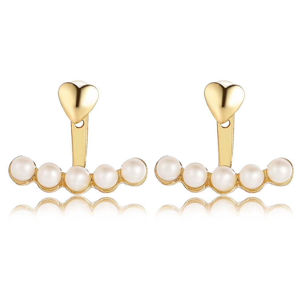 Curved Imitation Pearl Stud Earrings