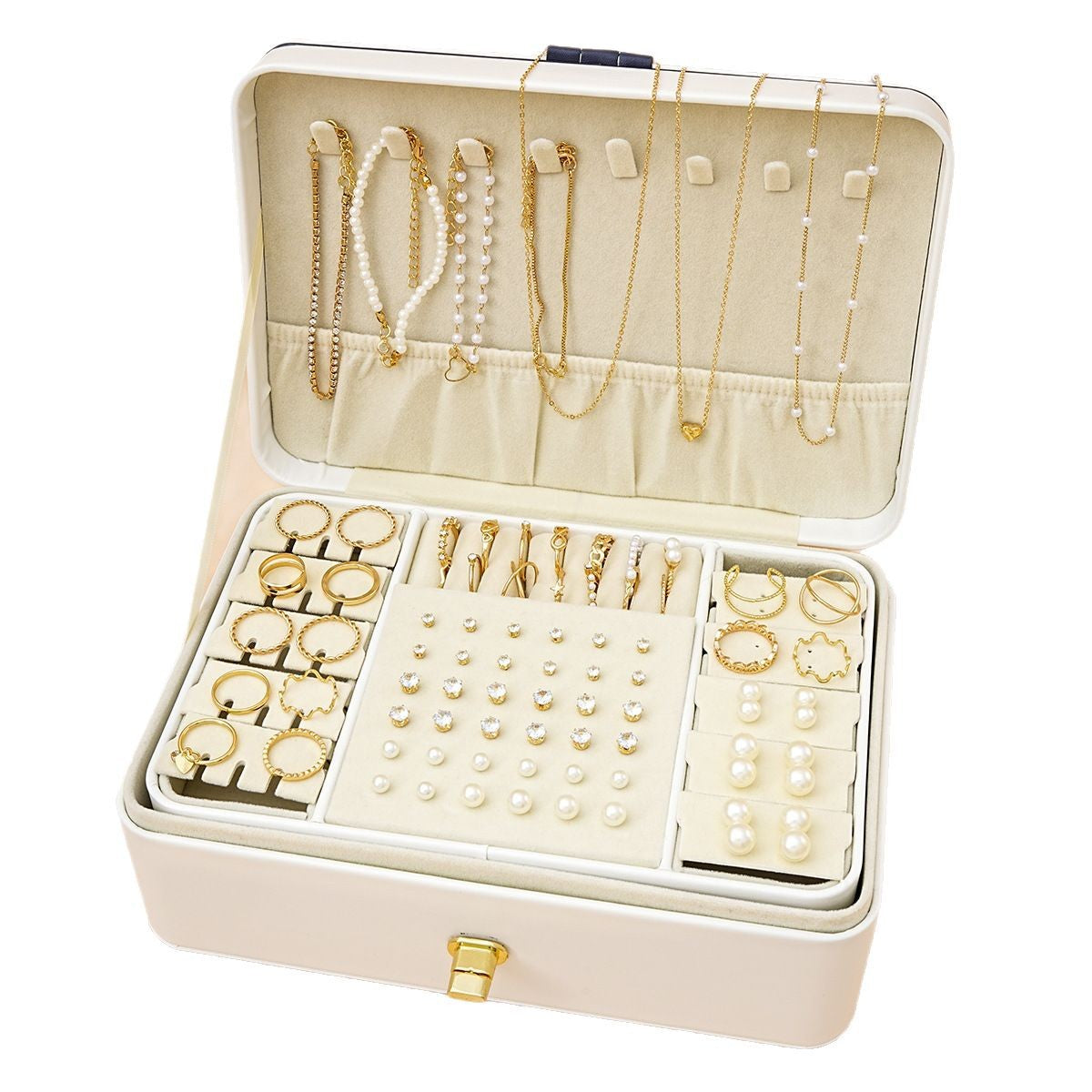 Imitation Pearl Alloy Jewelry 59-Piece Set