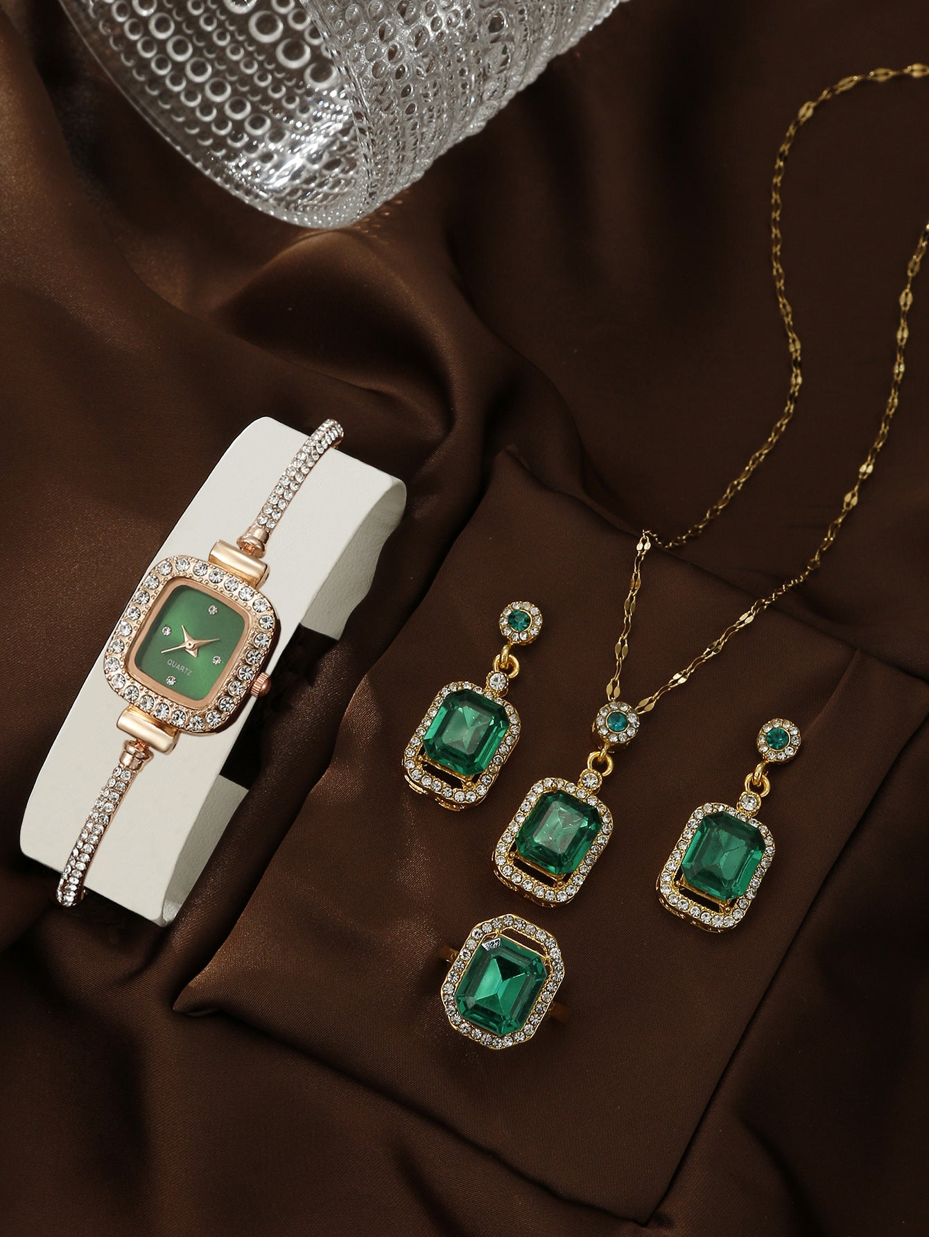 Square watch European jewelry set
