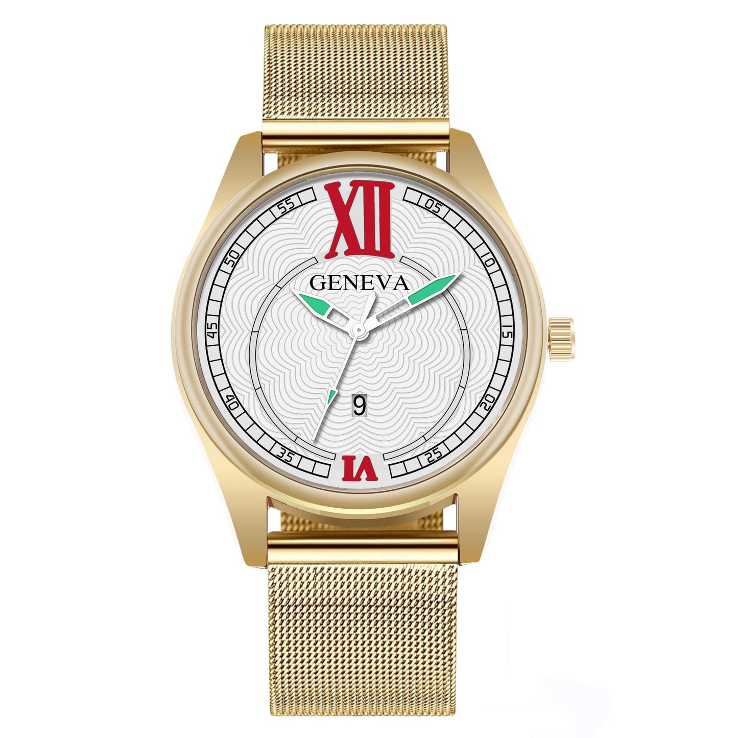 Quartz watch fashion mesh belt watch men