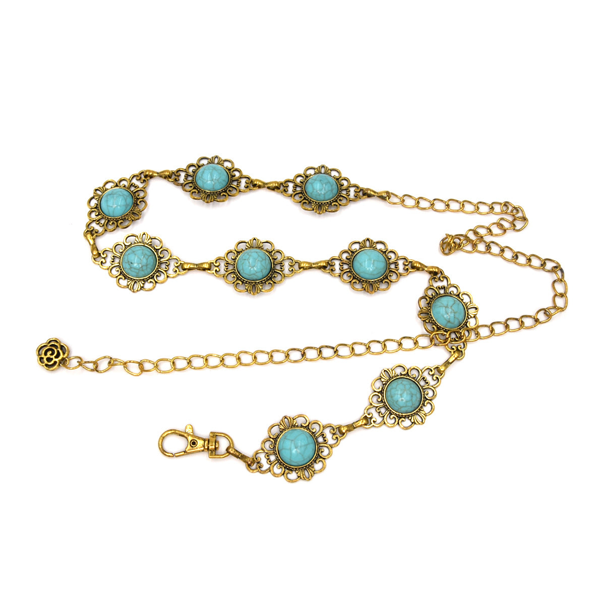 Crystal gemstone metal waist chain wholesale