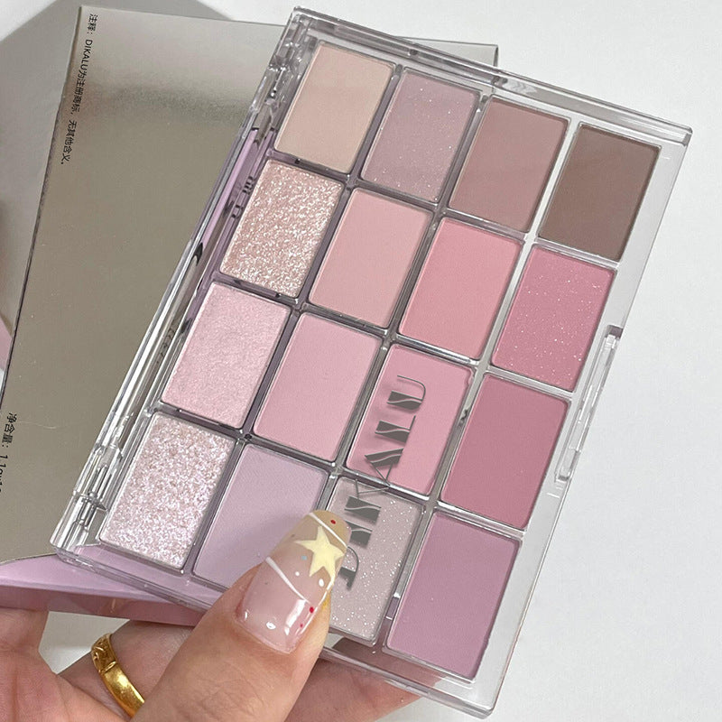 Nude Gray Pink 16-Color Eyeshadow Palette
