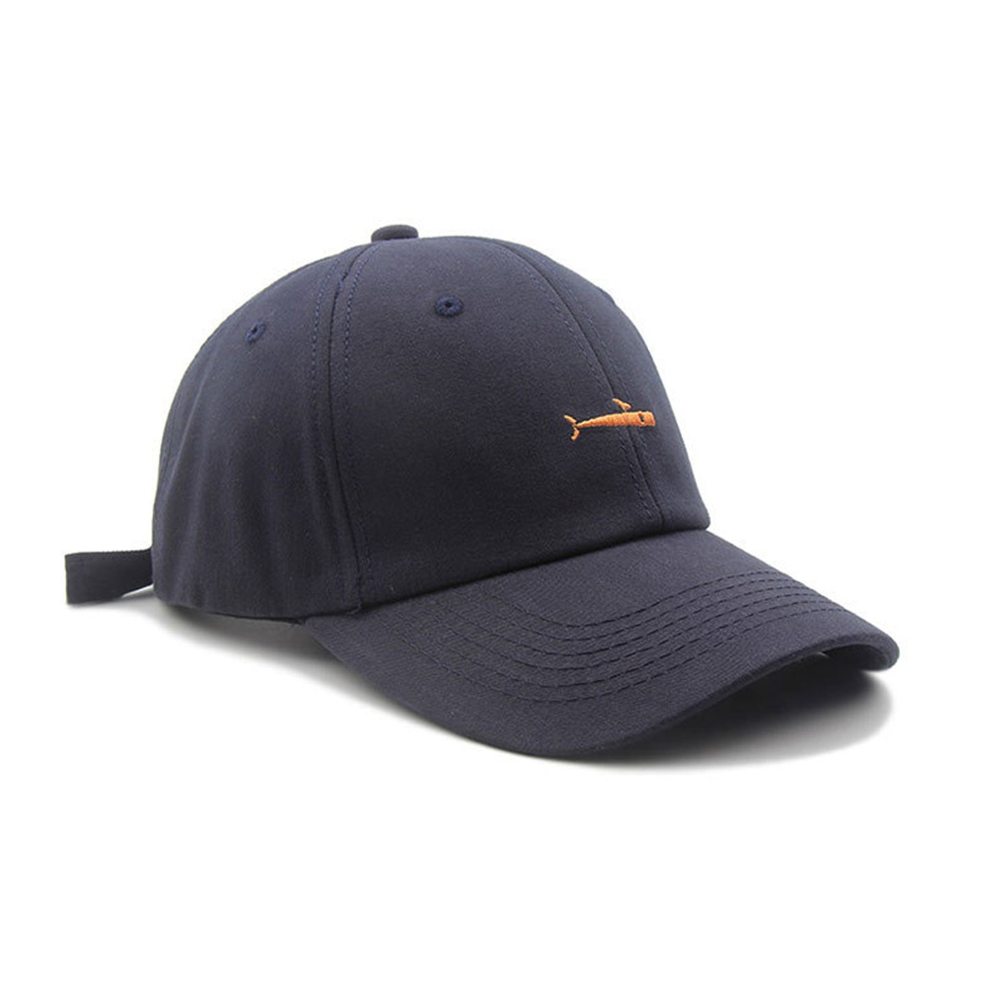 Whale Embroidered Cotton Baseball Cap