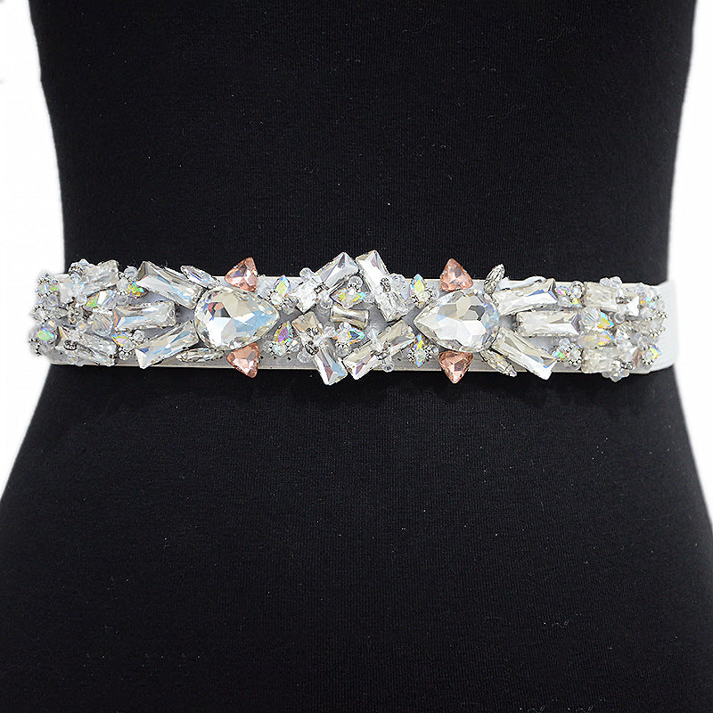 Rhinestone elastic belt