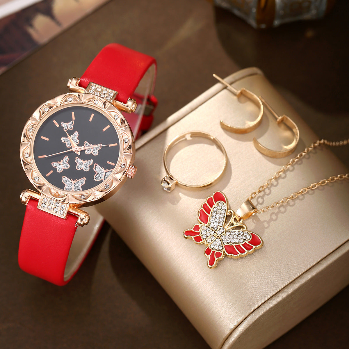 Watch Pearl Butterfly Love Jewelry Set