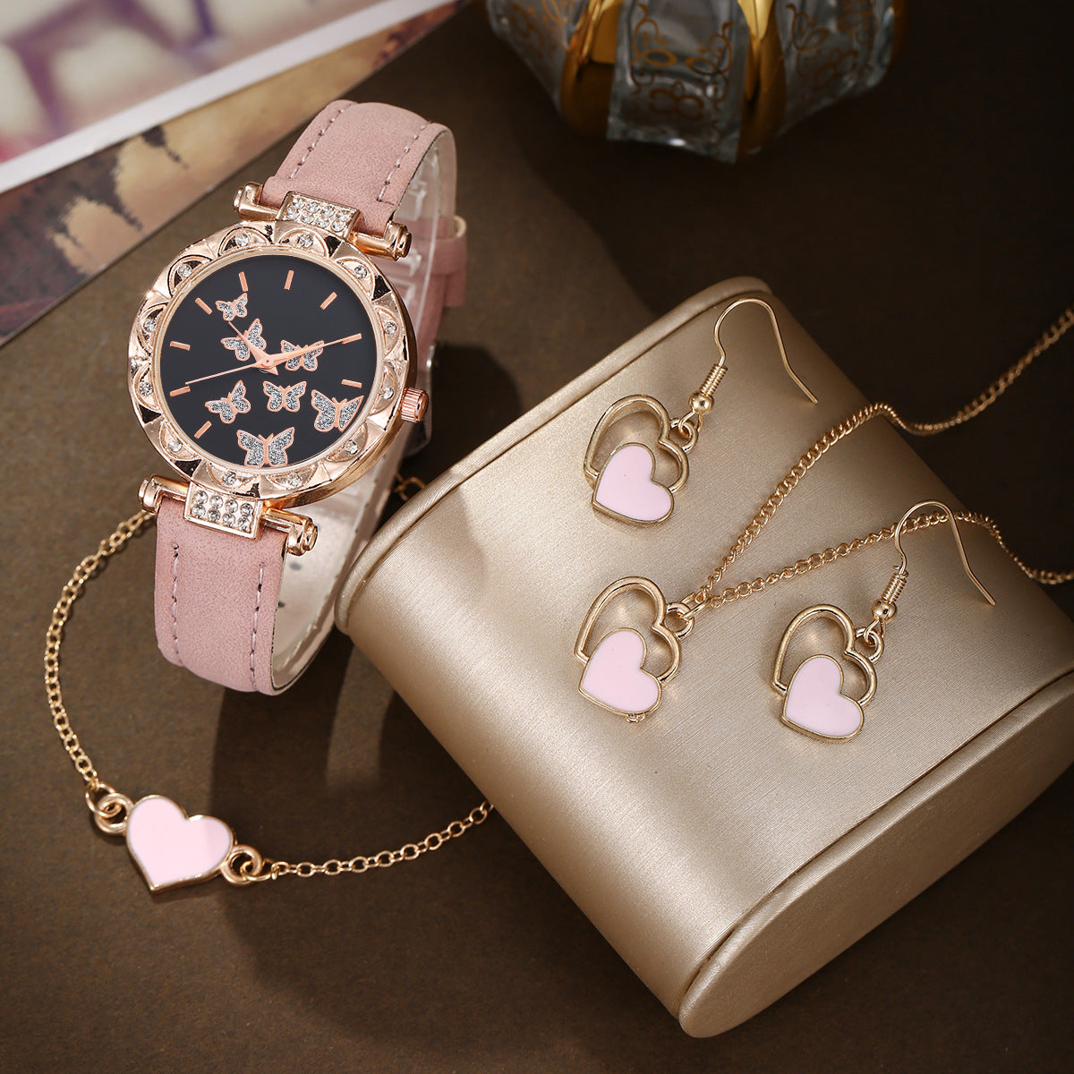 Watch Pearl Butterfly Love Jewelry Set