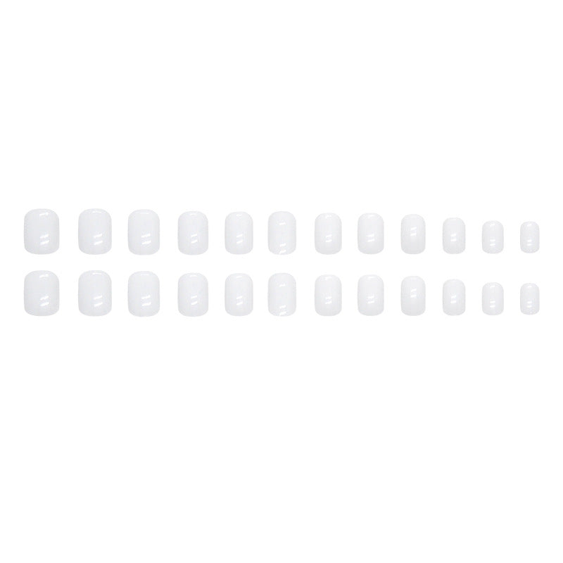 White Short Square Nail Stickers