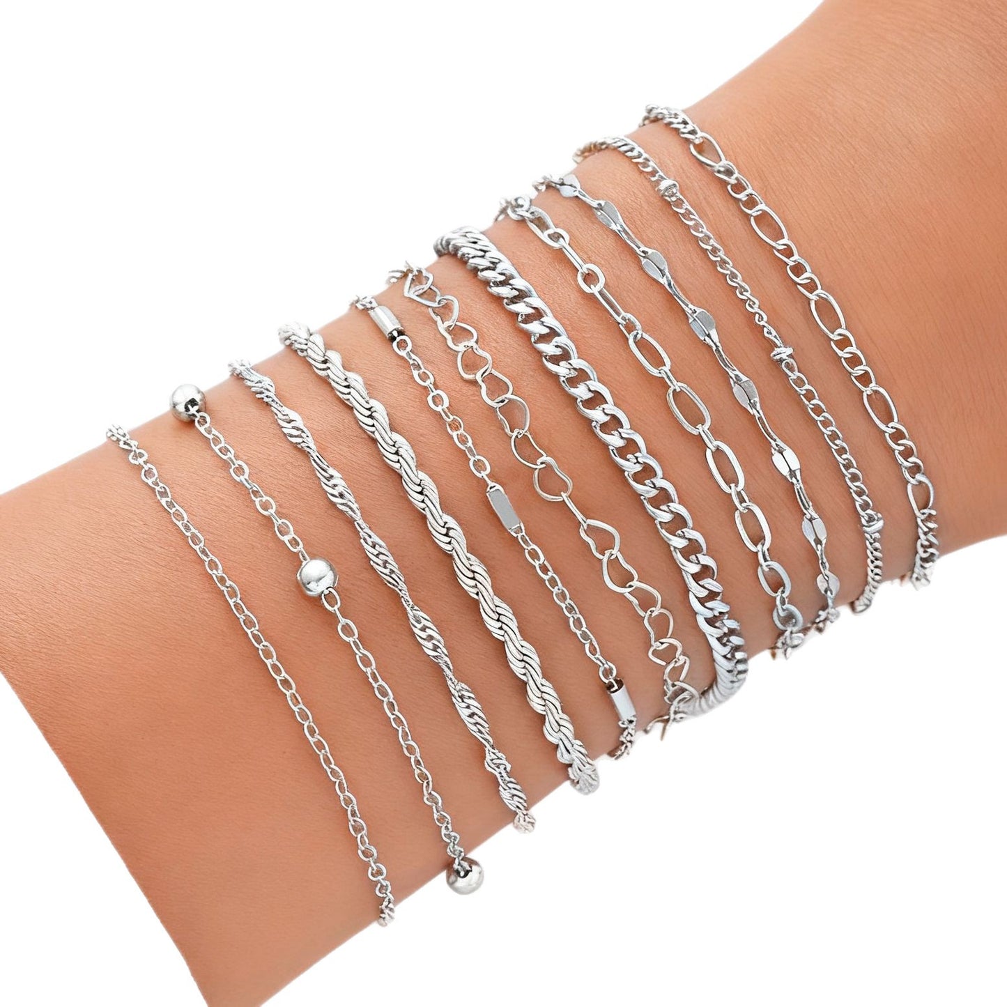 11-Piece Love Twist Chain Bracelet Set