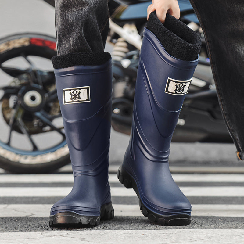 Rain shoes men's European and American style tall tube