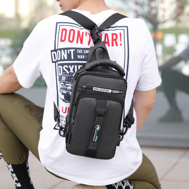 Solid Color Oxford Cloth Men's Crossbody Bag