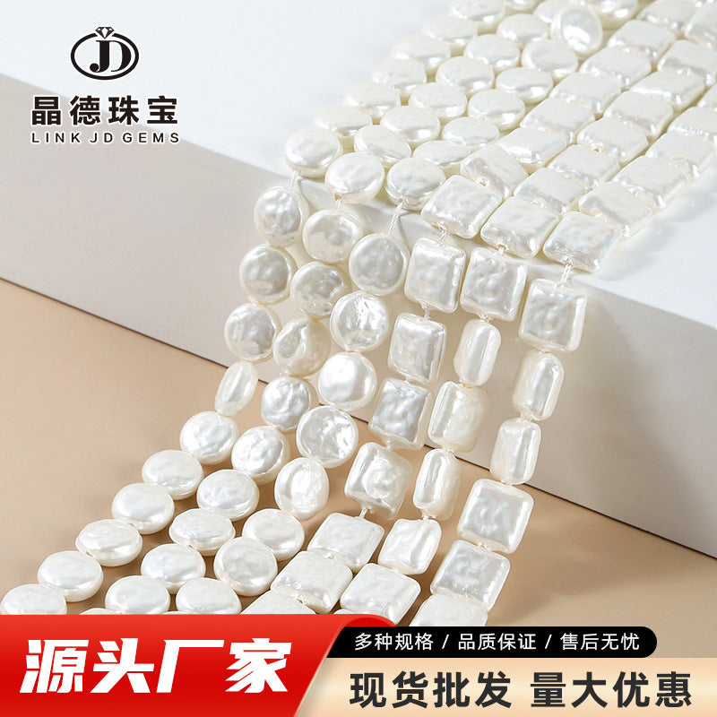 Botón de perla de concha barroca de 12 mm