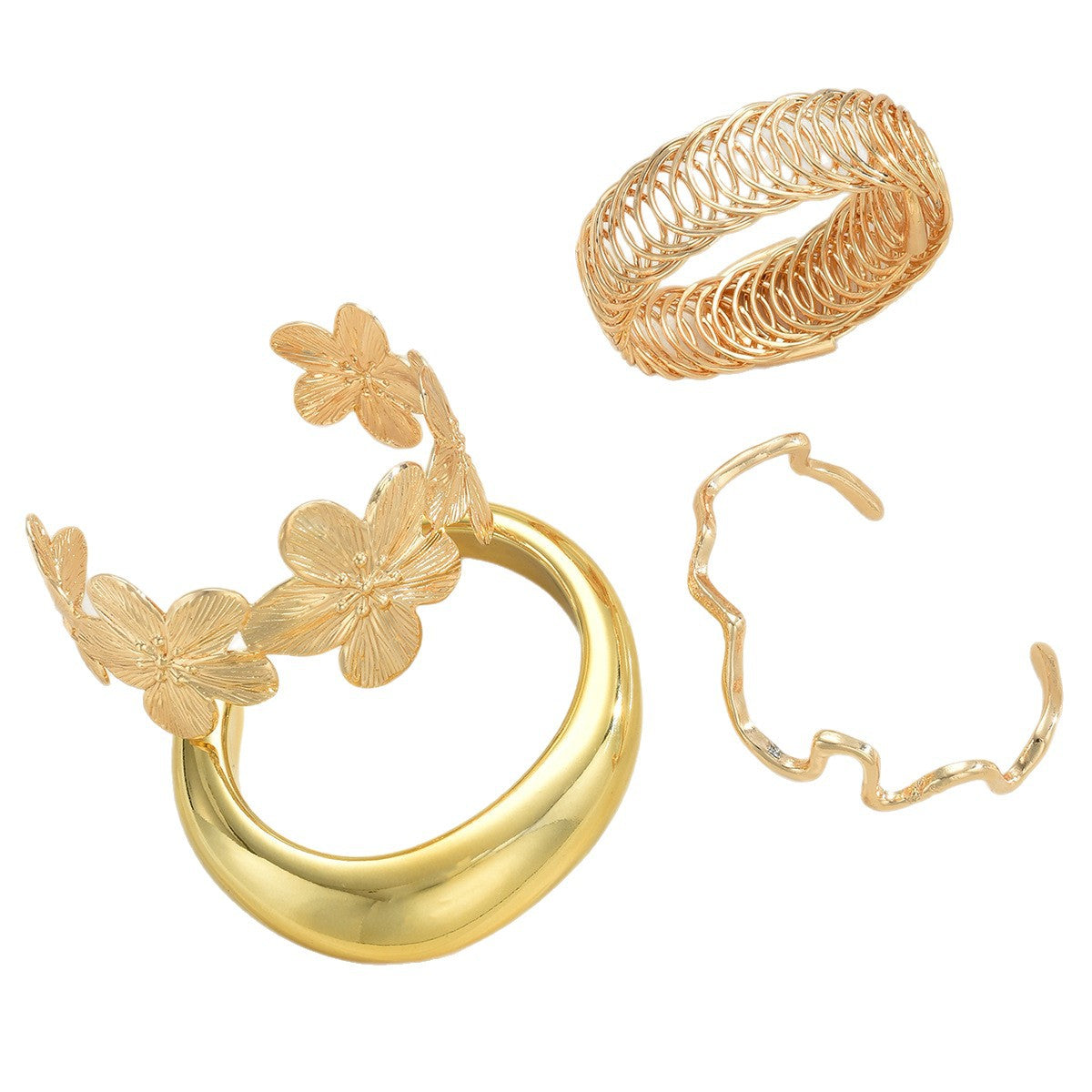 Spring Flower Bracelet 4-Piece Set