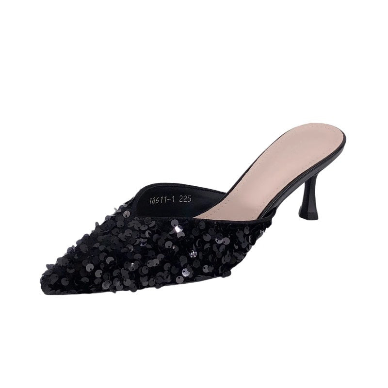 Premium medium heel casual slippers