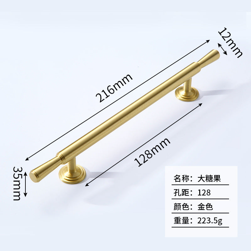 Solid cabinet door gold brass handle