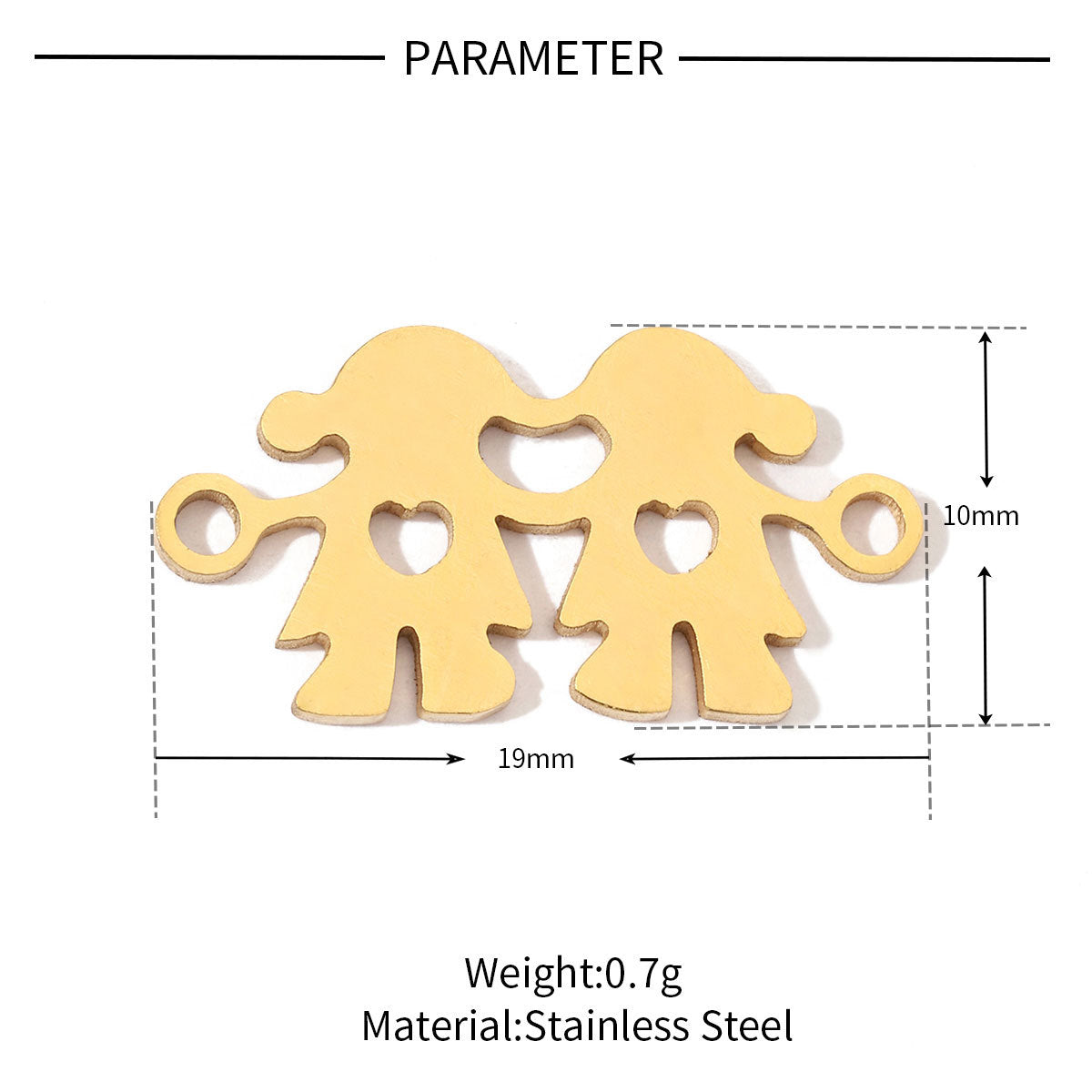 20 pcs/bag boy girl family titanium steel d pendant