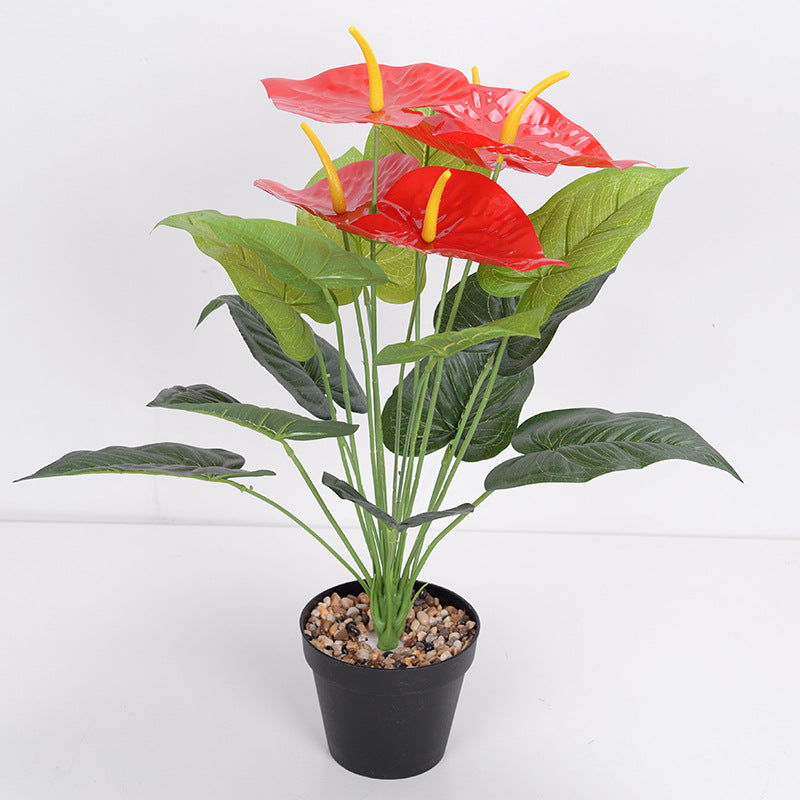 Simulación de 18 grandes flores de anturio rojo.