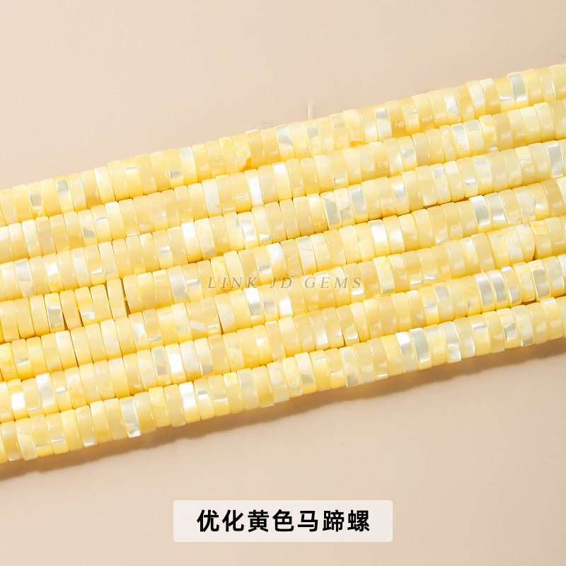 2 * 6Mm multi-color horseshoe snail shell right angle round piece loose beads