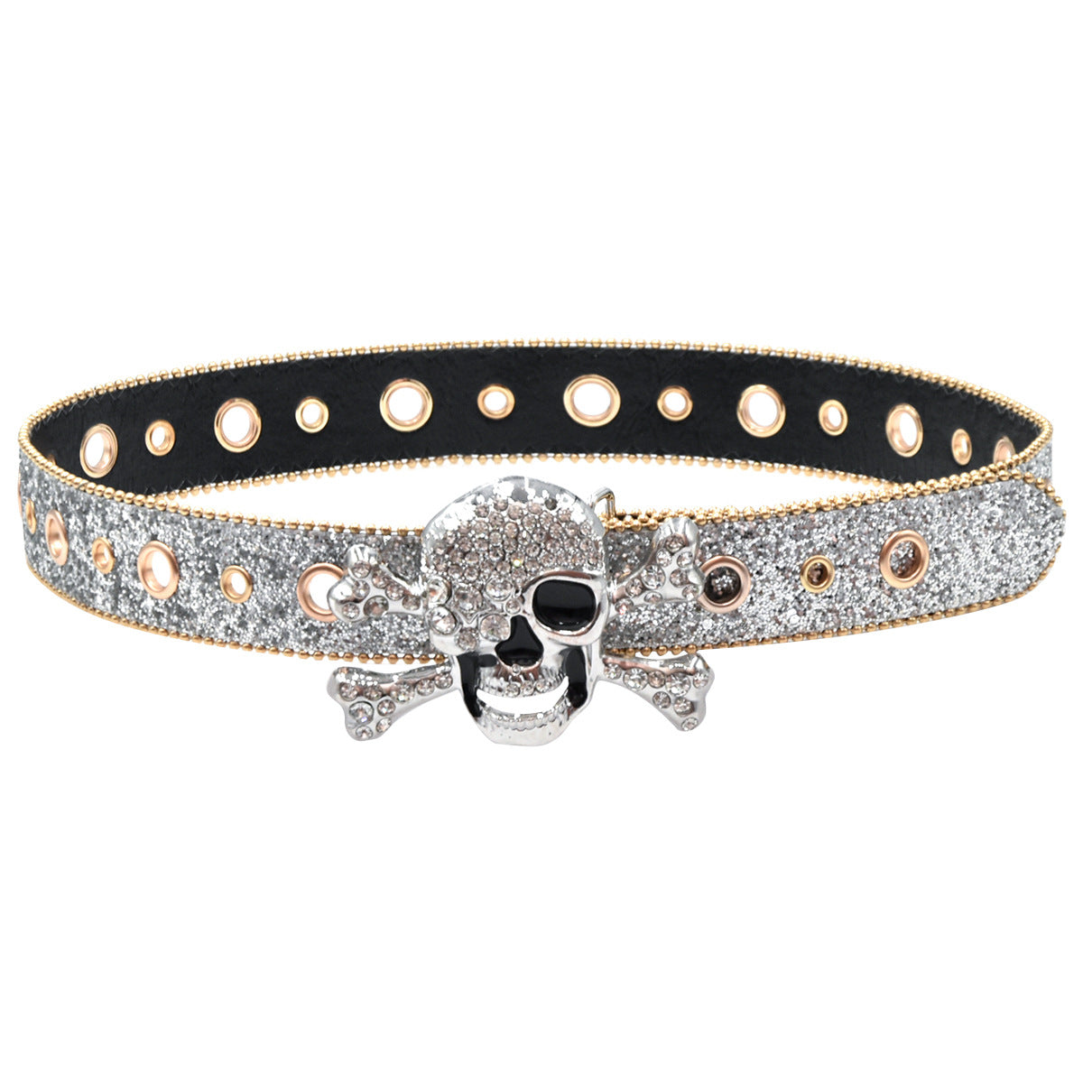 Rhinestone Rimmed Belt Skull
