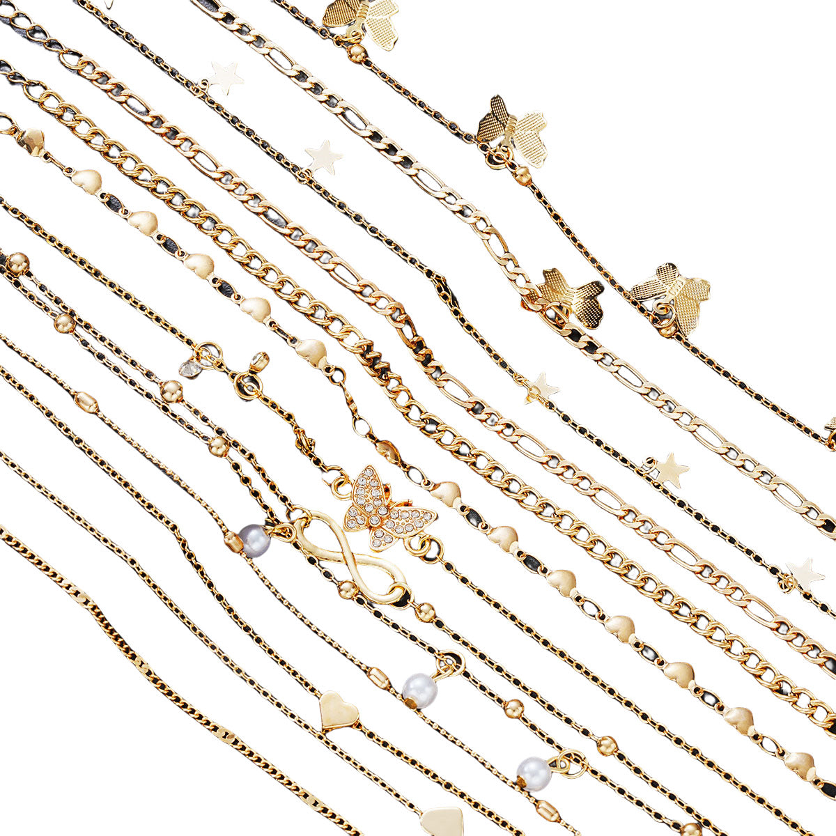 Butterfly Love Anklet Set (14-Piece)