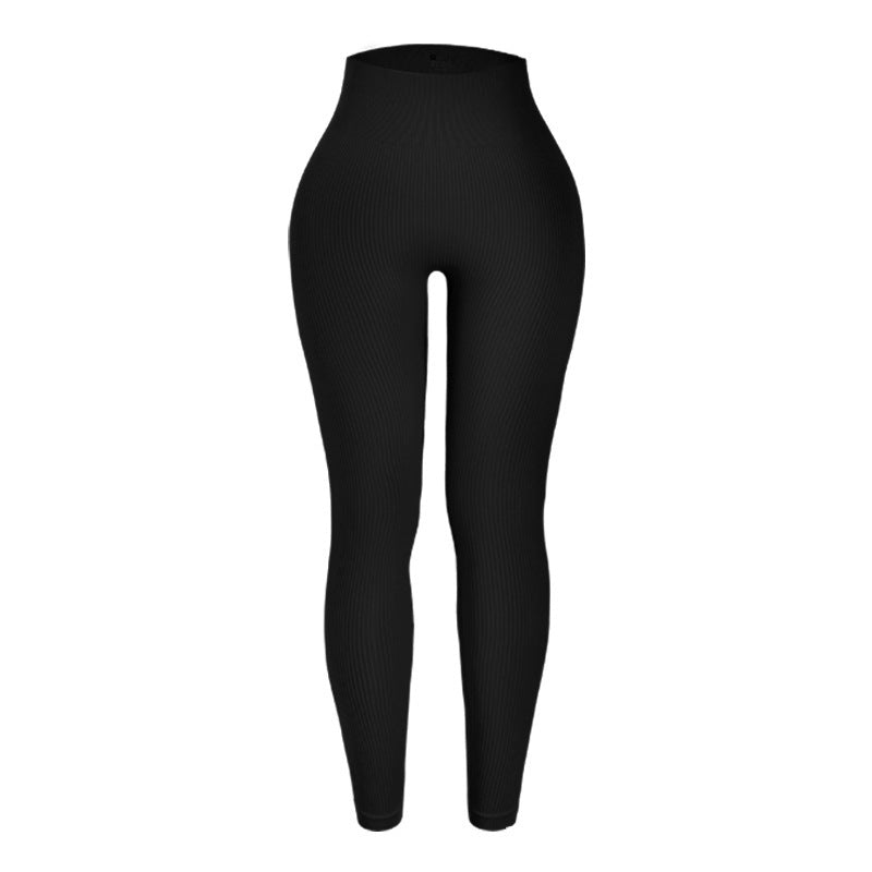 Threaded Leggings Trousers Seamless Yoga Pants High Waist