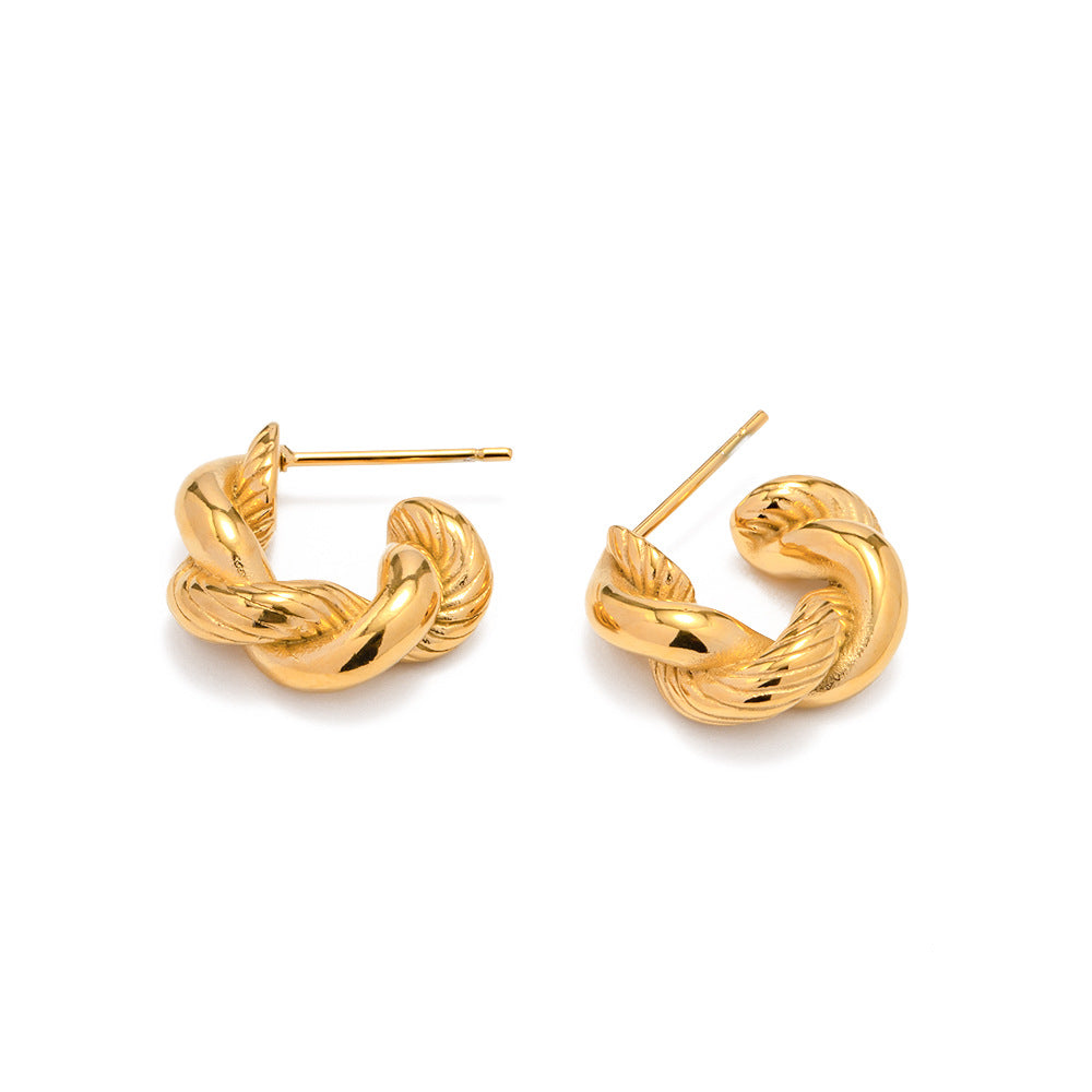 twist earrings all-match earrings