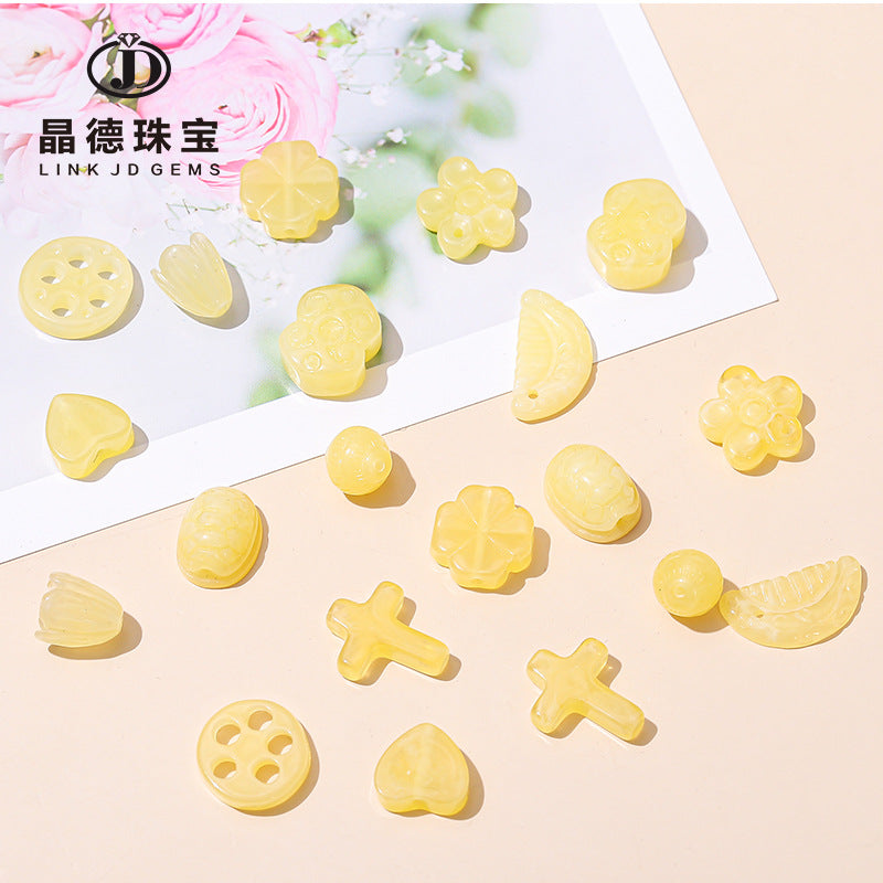 Second-generation beeswax lotus root slices flower love-shaped cross pendant