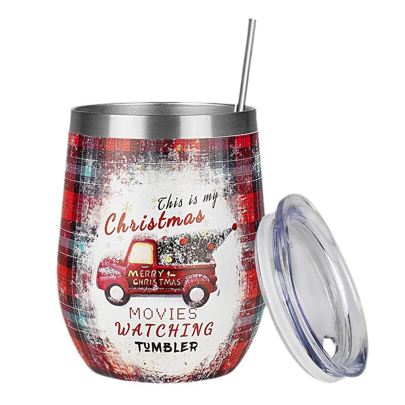 12Oz red wine glass stainless steel cup