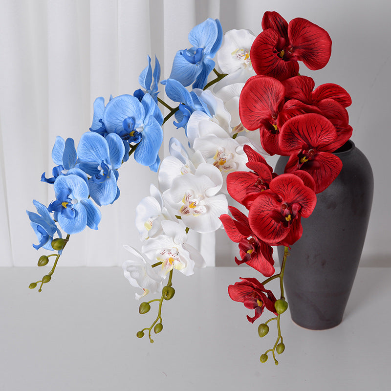 Orquídea Phalaenopsis de 9 cabeças com flor artificial única