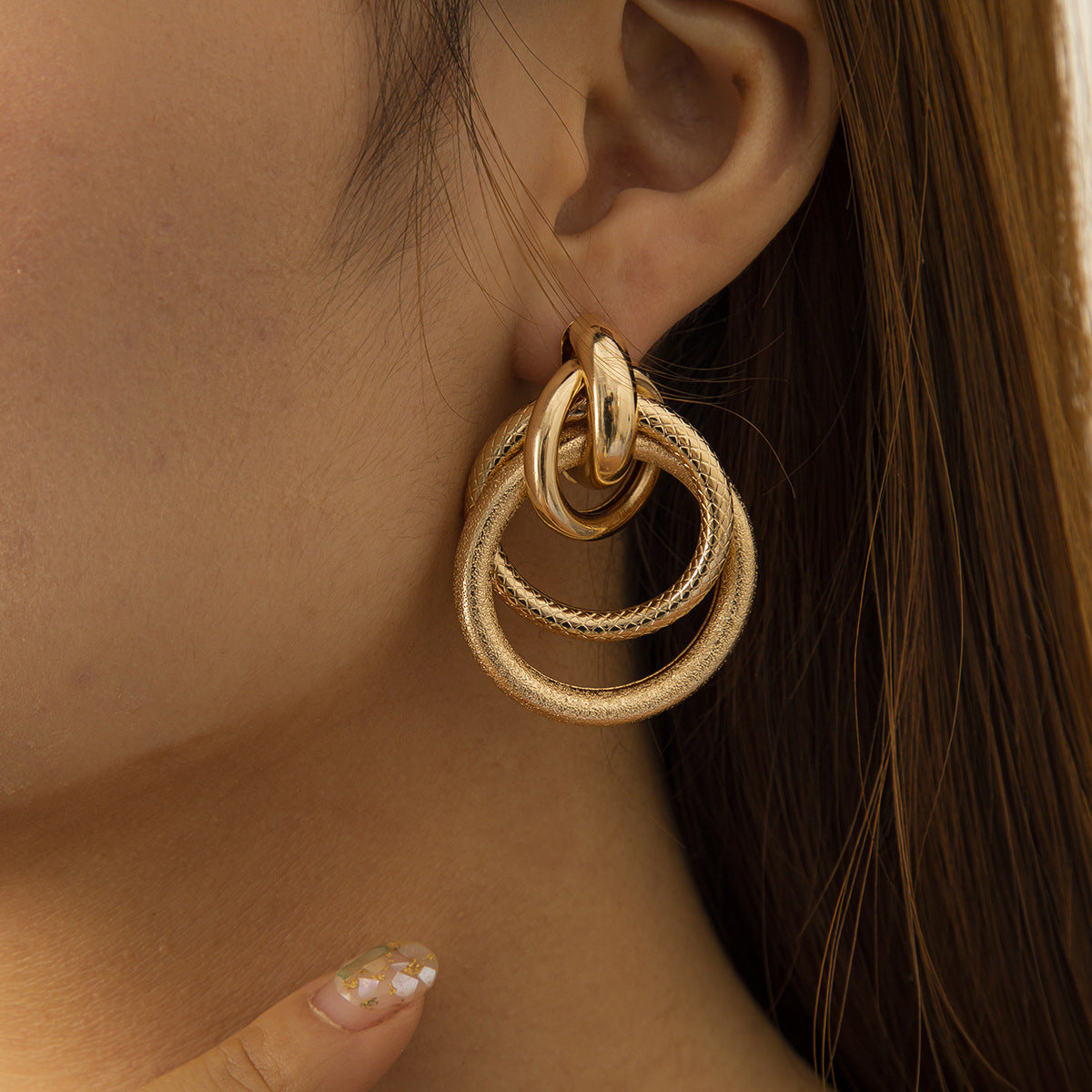 Pendientes vintage con forma de botón