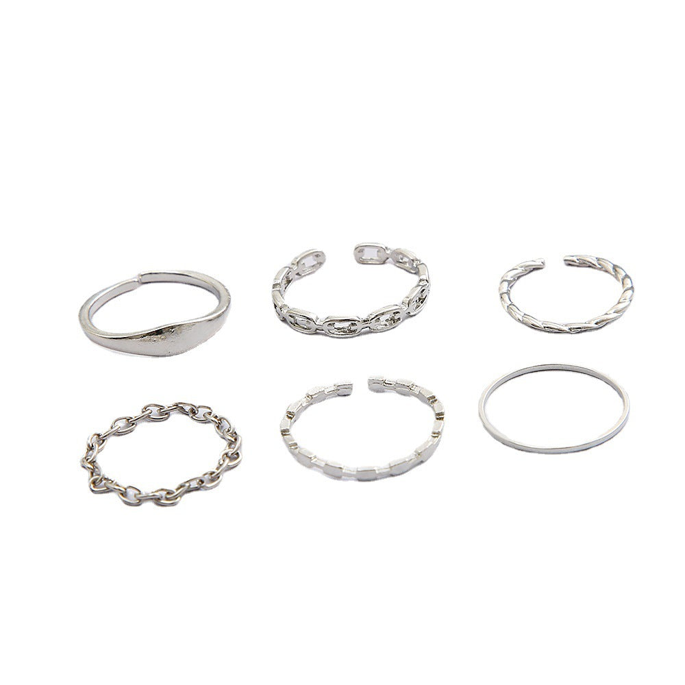 Adjustable Plain Ring Set (6-Piece)