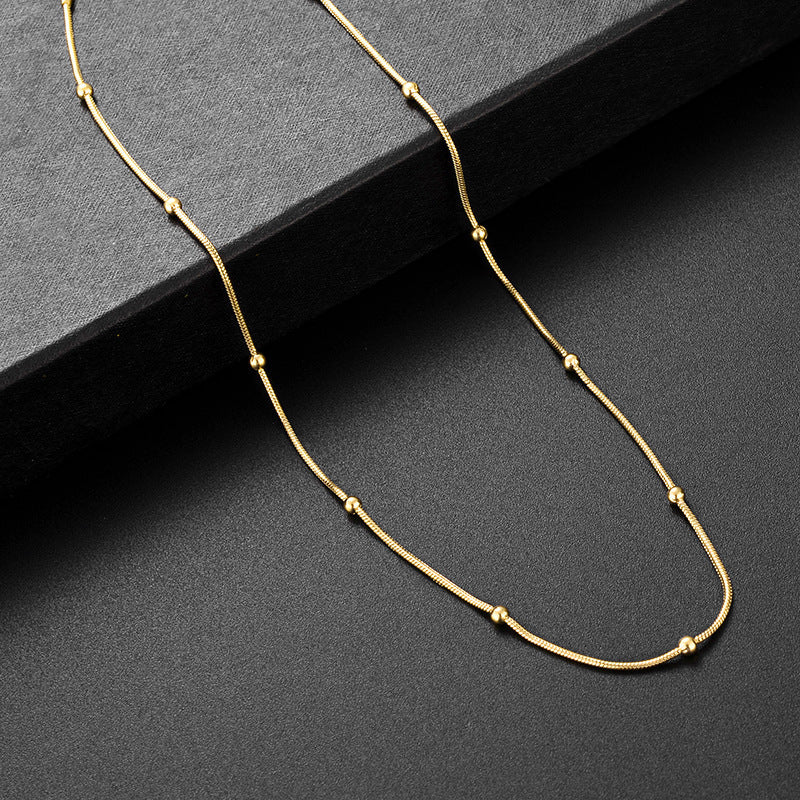 18K rose gold titanium steel necklace