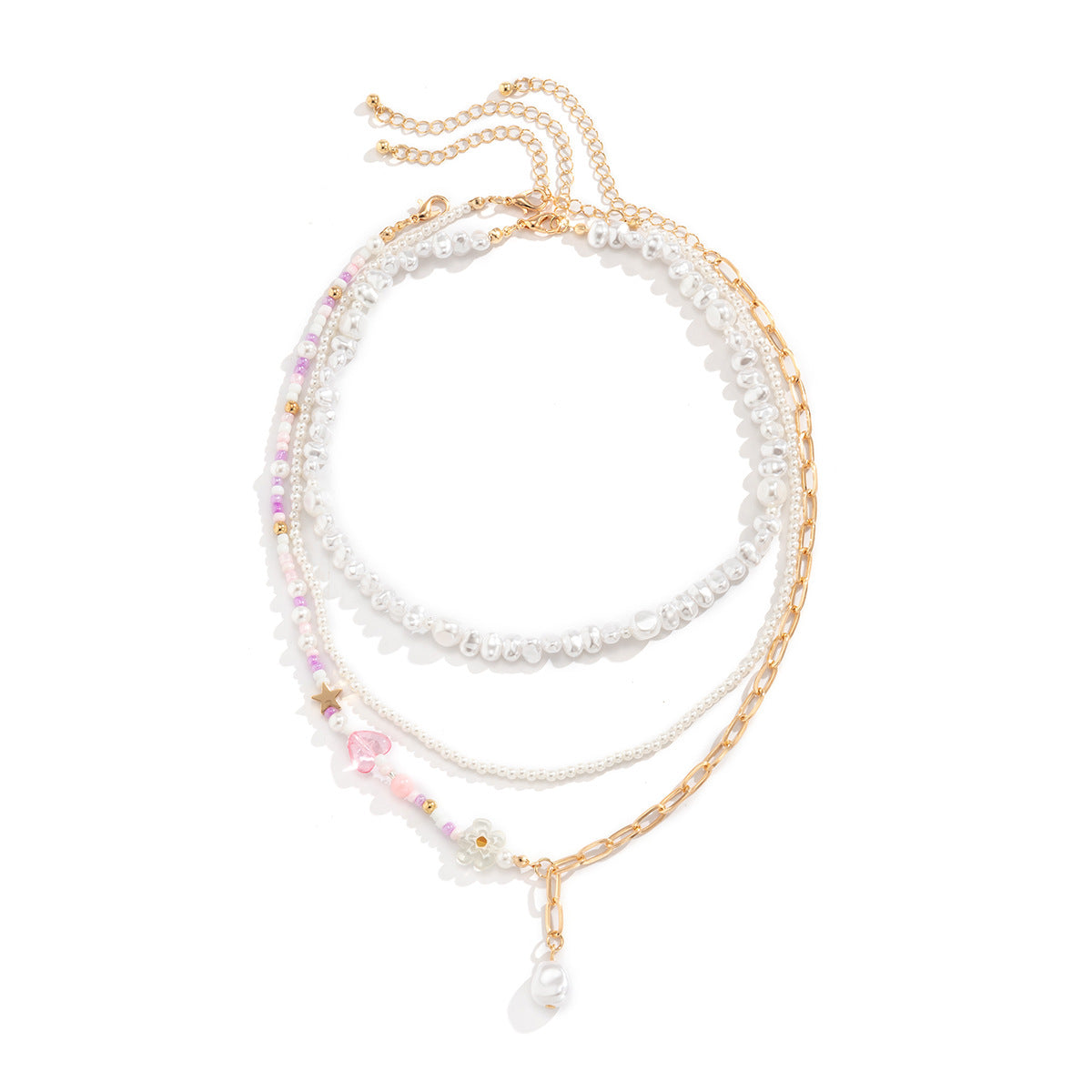 Splicing chain acrylic love necklace