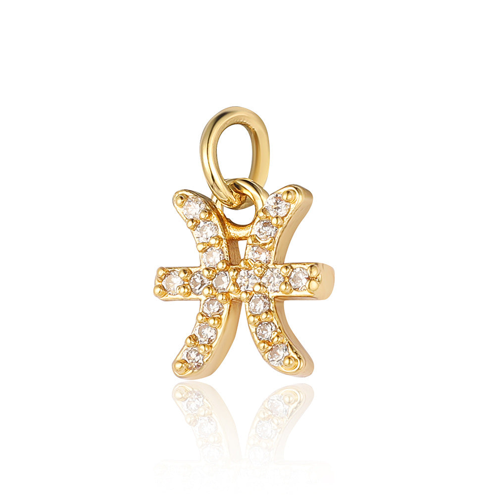 Twelve constellations copper zircon pendant