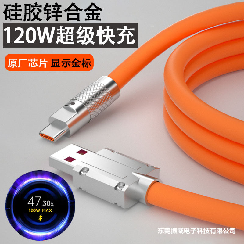 Cable de carga rápida Gold Mark de 120 W de aleación de zinc para Redmi K40/K50/K60